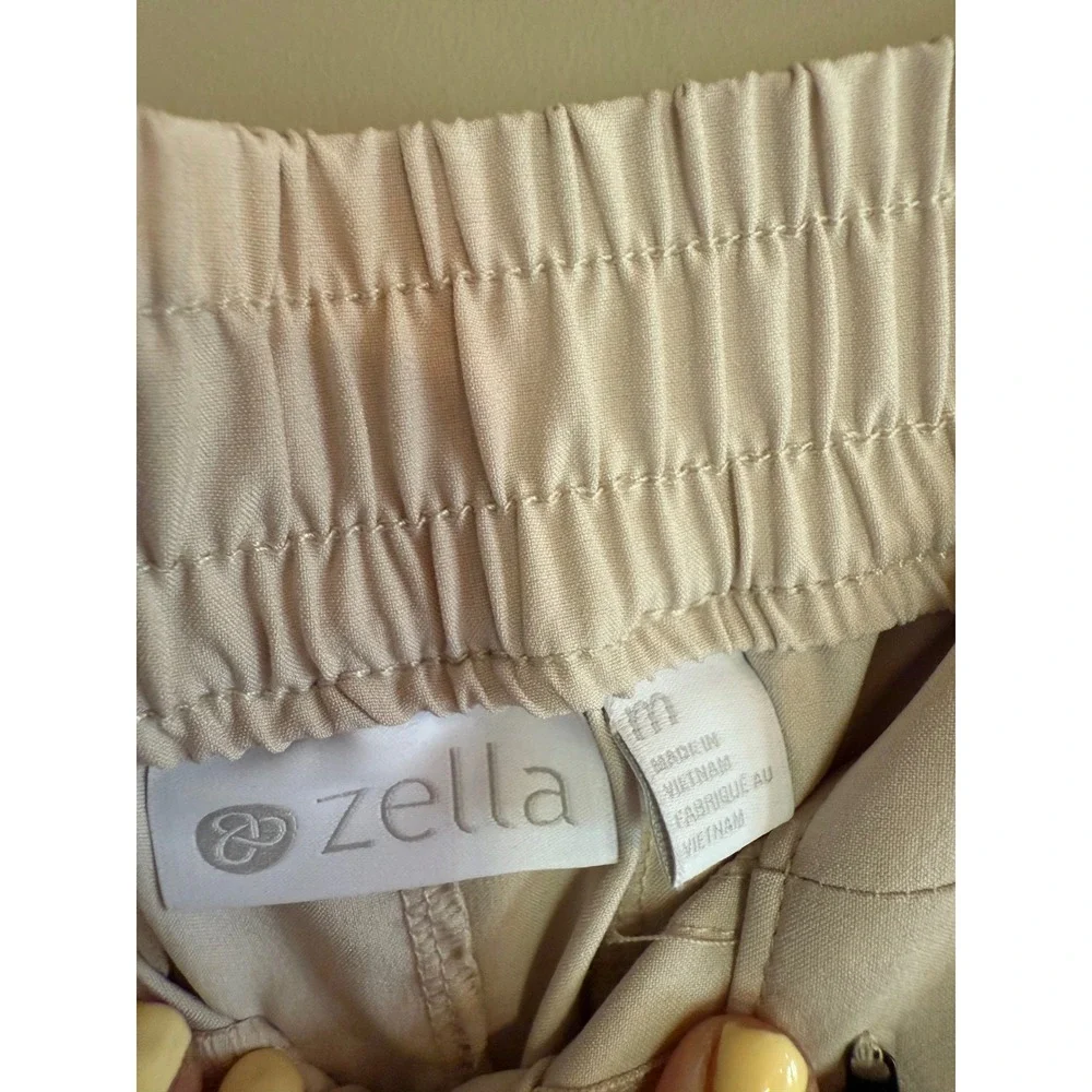 Zella Women Grey Moonbeam High Waist Wide Leg Pleated Active Pants NR495180MI M